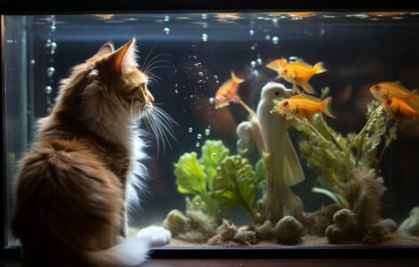 La coexistence entre chats et poissons d'aquarium