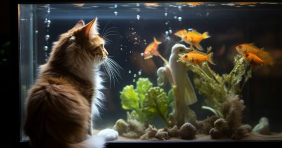 La coexistence entre chats et poissons d'aquarium