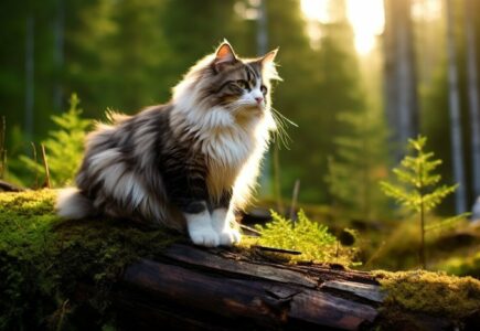 Le charme rustique du chat Norvégien des Forêts