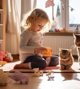 L'éducation des enfants pour respecter l'espace du chat
