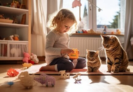 L'éducation des enfants pour respecter l'espace du chat