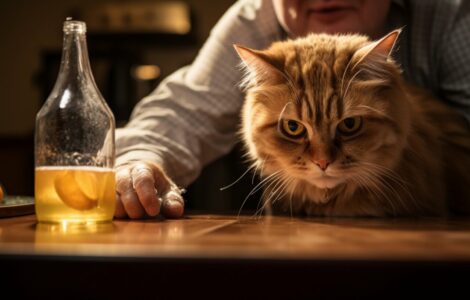 Les dangers de l'alcool pour les chats