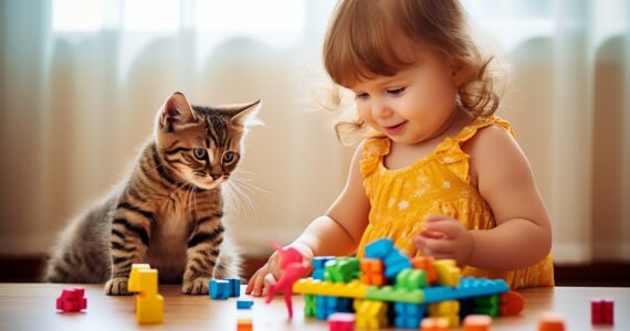 Les jeux éducatifs pour enfants et chats