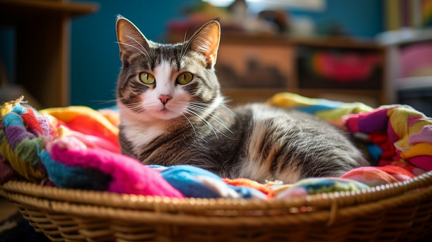 Panier Pour Chat En Osier - 40,6 X 15,2 Cm - Avec Coussin Doux - Lit Rond Anti-Rayures - Pour Chat Et Chaton
