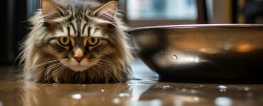 chat qui boit beaucoup