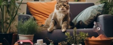 chat qui fait pipi partout