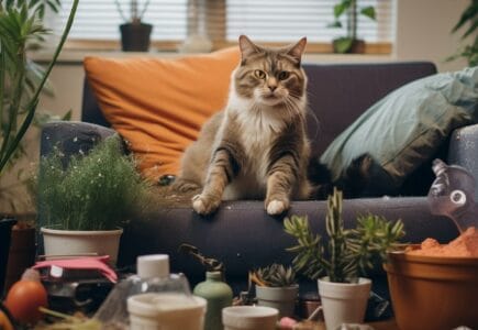 chat qui fait pipi partout