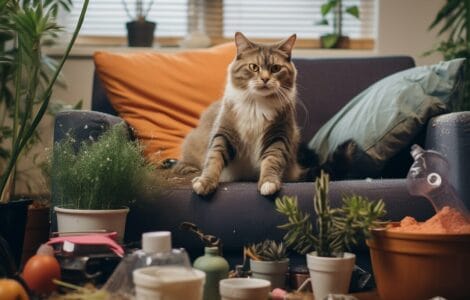 chat qui fait pipi partout
