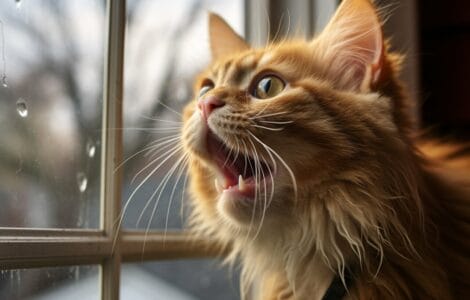 chat qui miaule