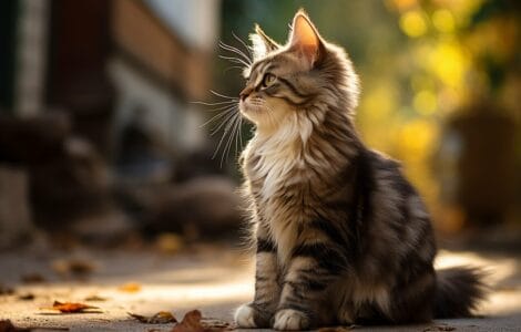 chat qui remue la queue