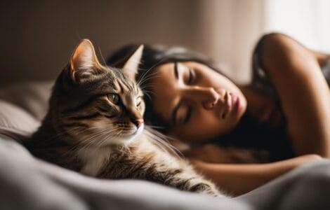 chat qui dort sur son maitre