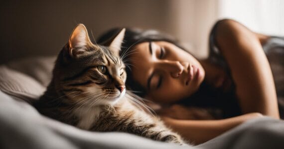chat qui dort sur son maitre