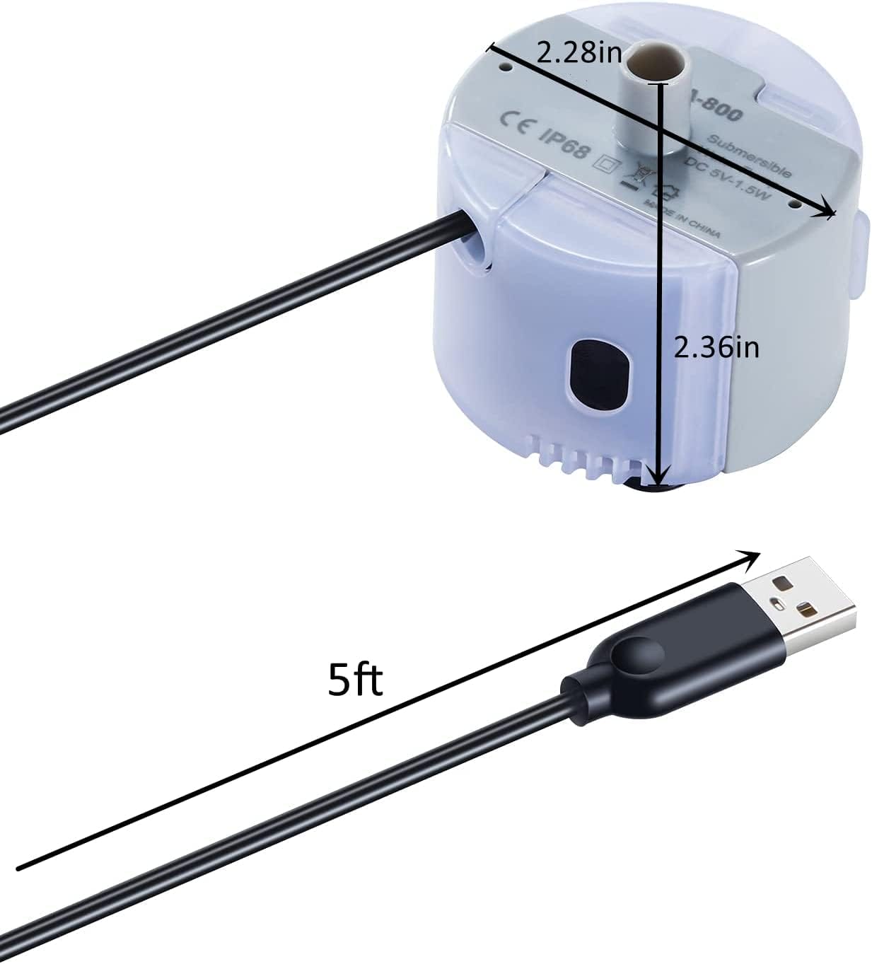 Pompe De Rechange Ultra Silencieuse Pour Fontaine à Eau Chat/Chien - Avec Lumière LED - Compatible Multi-Marques