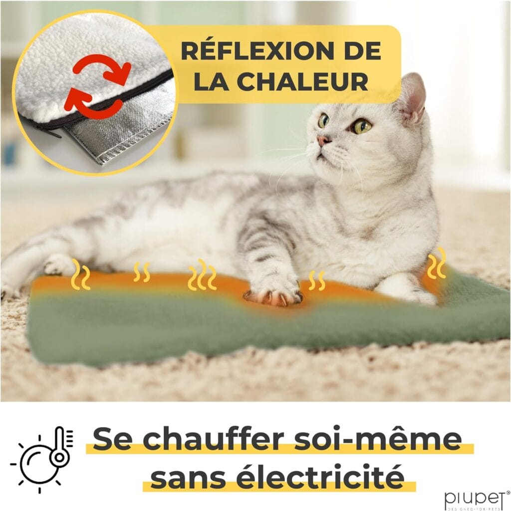 Examen De PiuPet Panier Chat Coussin Auto Chauffant Chat Chou